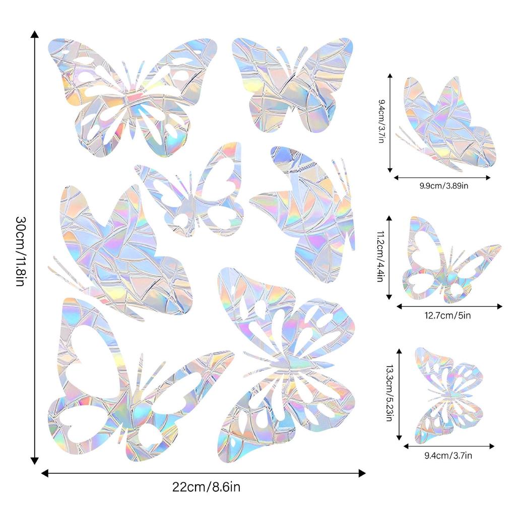 Aike Sun Prism Regenbogen Schmetterling Fensterglas Aufkleber