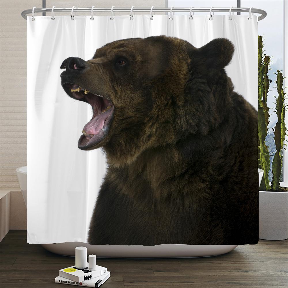 Rolig Duschdraperi 3d Badrumsdraperier Apa Orangutang Djurtryck Vattentät Polyester för badrumsdekor stor 180x200cm