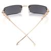 Fashion Rimless Rectangle Sunglasses Women Men Retro Cheetah Clear Ocean Lens UV400 Eyewear Shades Sun Glasses