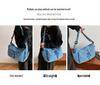 Wszechstronna torba na ramię i crossbody z teksturowanego spranego denimu 2025 z wieloma kieszeniami