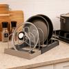 Stainless Steel Pot Lid Holder Expandable Adjustable Dish Drying Rack Telescopic Space Saving Pot Cover Storage Rack Cabinet