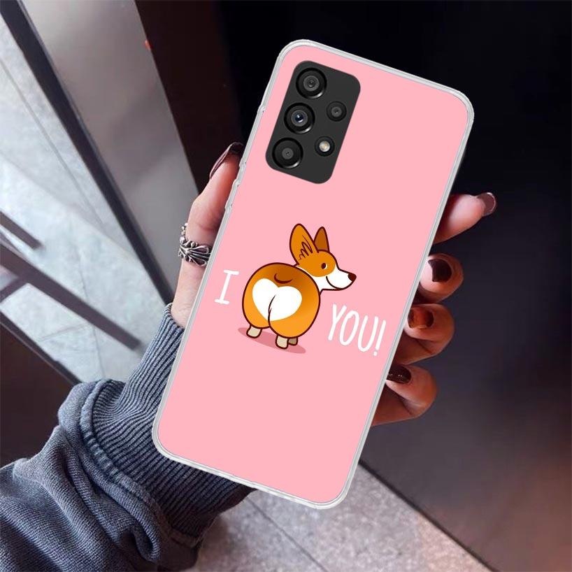 Cartoon Corgi Cute Dog Phone Case for Samsung Galaxy A15 A25 A35 A55 A14 A24 A34 A54 A13 A23 A33 A53 A12 A22 A32 A52 A05S A04S A