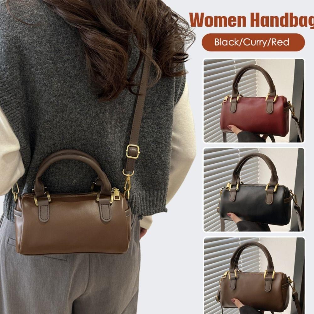 Elegant Bowling Bag Large Capacity Women Handbags Vintage Crossbody Bag  Girls