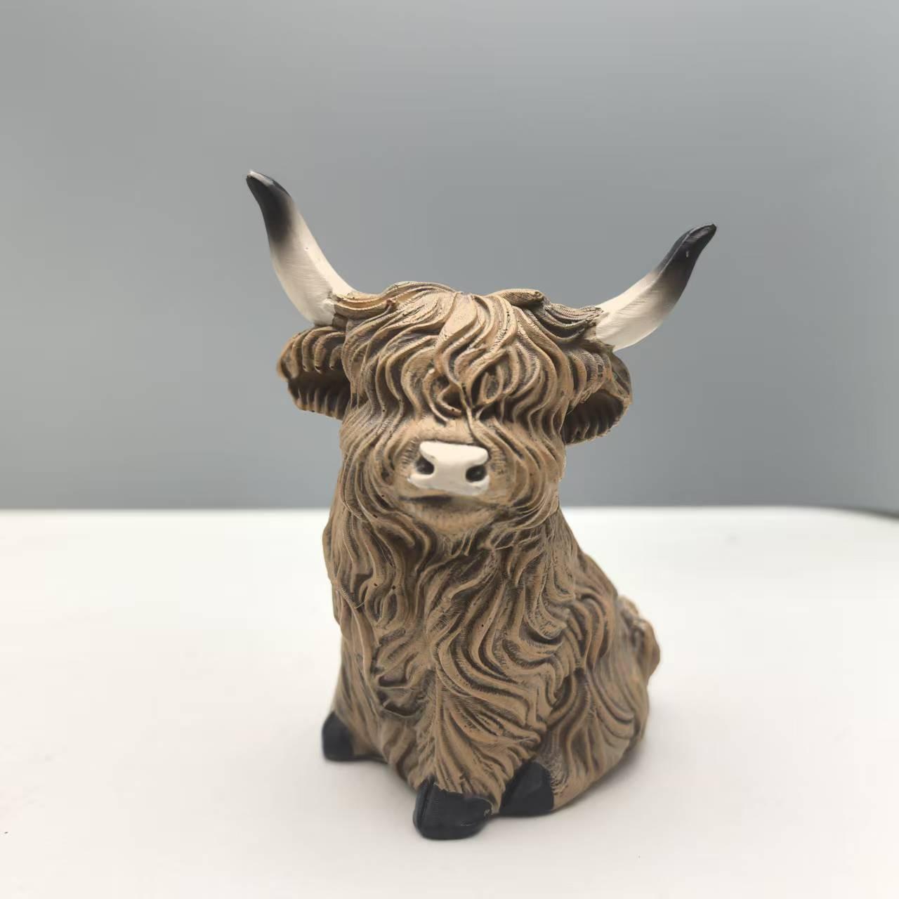 Creative Yak Resin Figurine Ornament for Home Decoration