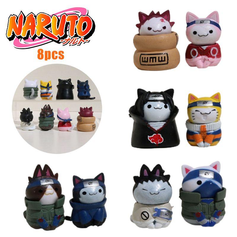 Captivating 8pcs Naruto Cat Action Figures Toys Anime Model Doll Kids Gift