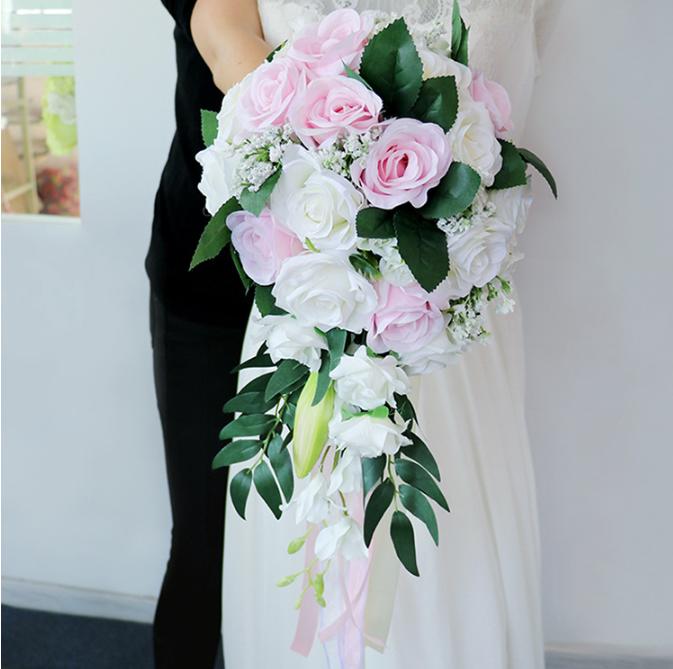 Wedding Bride Bouquet Artificial Rose Flower Decoration Bouquet
