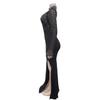 C7045 European & American Fashion Rhinestone Slit Long Dress for Women.