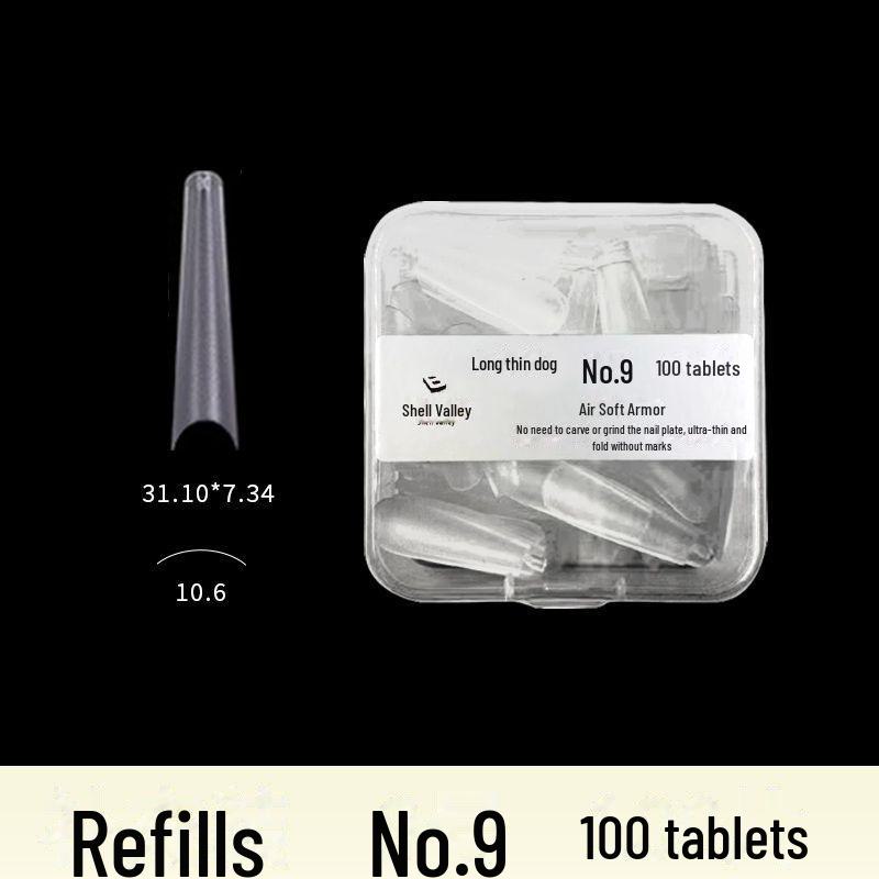 Super Long Fine Dog Nail Art Tips - No Grind, Full Code Fold, No Trace, Quick Apply Replacement for Nail Art Shops