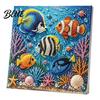 Handmade Beach House 3D Art Painting Kit Faux Pearl Decor Ocean Marine Life DIY Kit