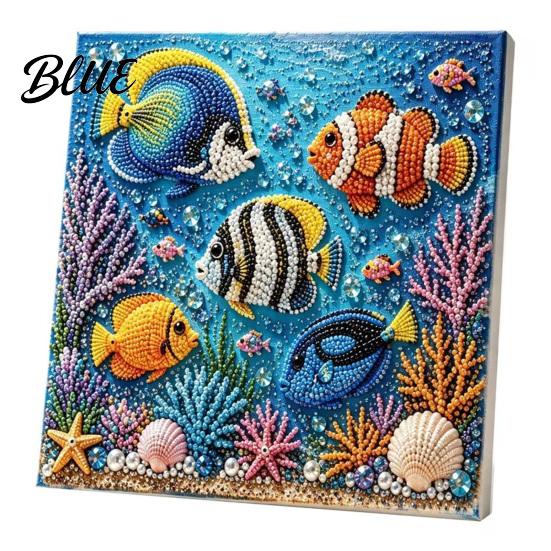 Handmade Beach House 3D Art Painting Kit Faux Pearl Decor Ocean Marine Life DIY Kit
