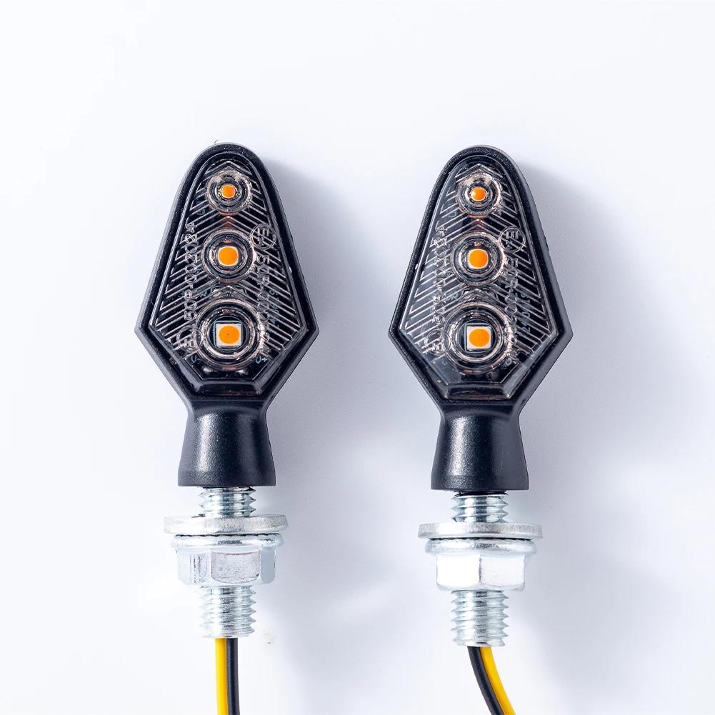 2Pcs Universal Motorcycle Turn Signal Light Signal Lights 3LED Warning Indicator Waterproof Blinker Indicator Moto Accessories