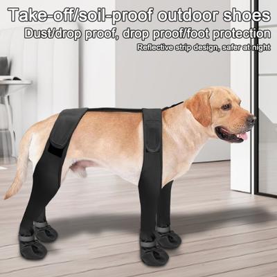 Suspender Boots for Dogs Anti-Slip Fall Waterproof Dog Shoes Leggings Adjustable Suspender Boots for Dogs Winter Snow Rain Hiking Paws Protector