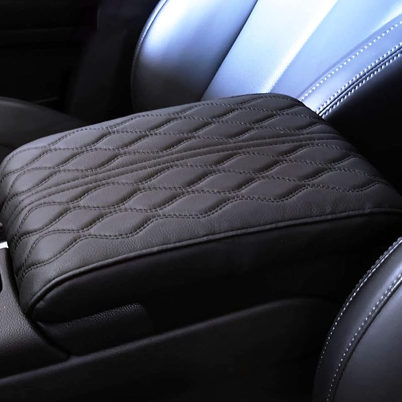 2024 Leather Car Armrest Box Pad, Leather Auto Armrest Cover, Car Armrest Pad Cover Center Console Box, Universal Arm Rest Cushion Pads for SUV Truck