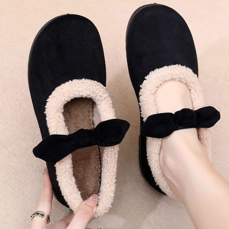 Winter thickened and velvet casual women's cotton shoes, old north cloth shoes, new external wear feeling ugly and cute Mao Mao Doudou shoes