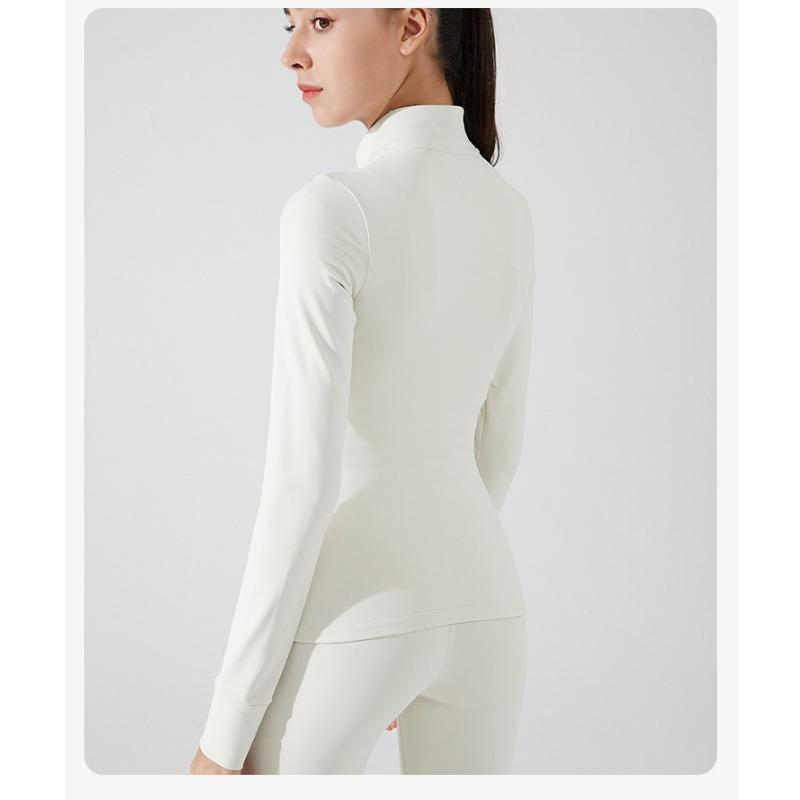 Damen Winter Gepolstertes Fitness Langarmshirt Übung Laufen Yoga Top