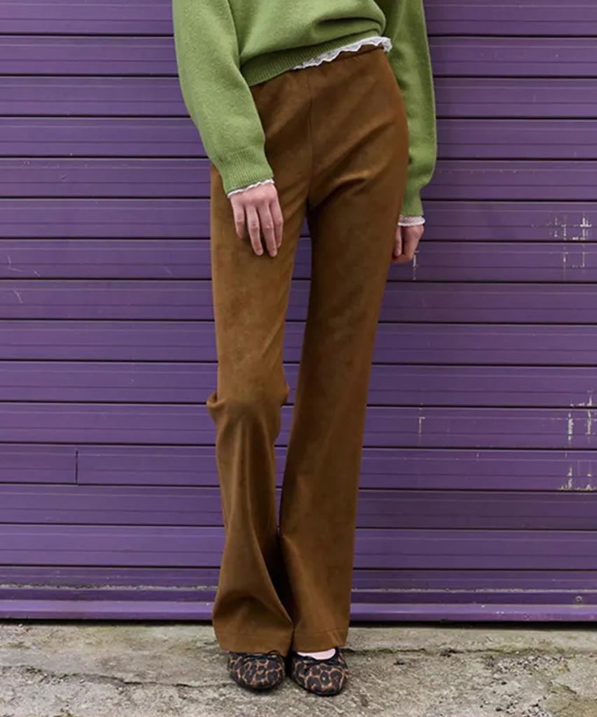 MURMURE Of Suede Elastic Bootcut Pants_Obe Pants