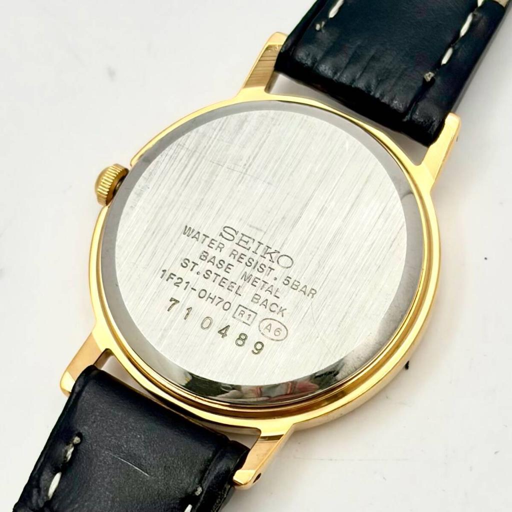 SEIKO Spirit Ladies Watch Gold 710489 New Strap [Excellent Condition/ New Battery] 1F21-0H70