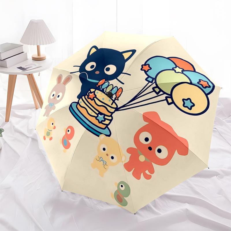 

1pc Sanrio Characters Birthday Party Balloons Cake Duck Umbrella - Automatic Open/Closed, Portable Folding Design, 8-Bone Iron Frame, Outdoor Umbrella