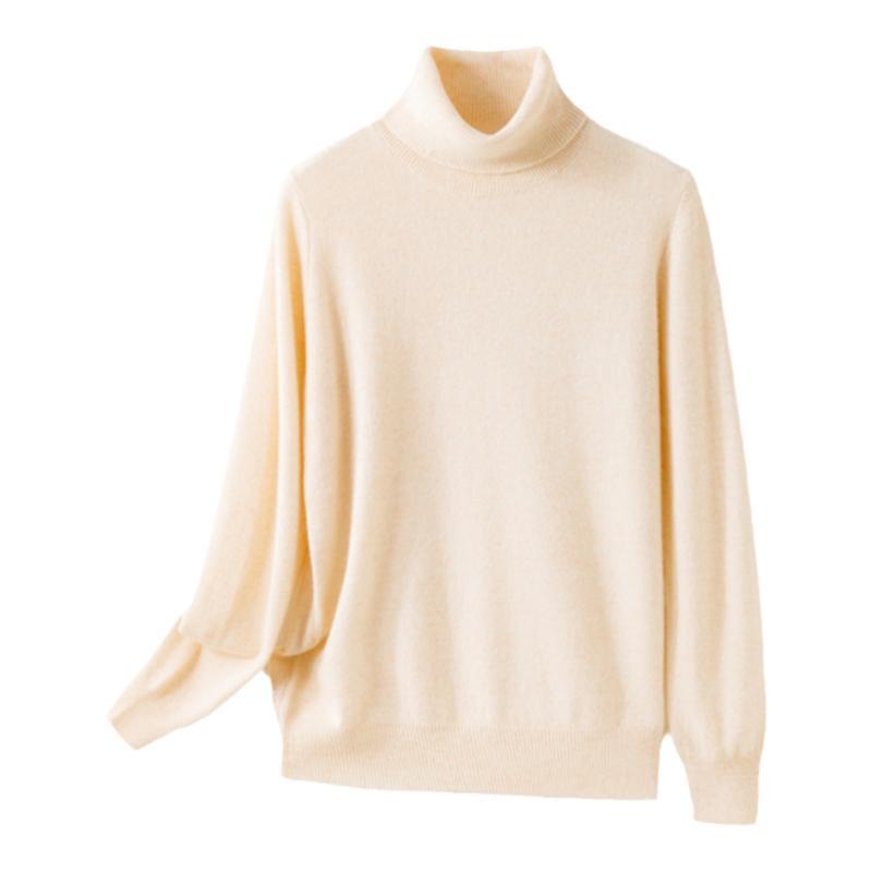 Women's 2026 Cashmere Knit High Neck Sweater - Autumn/Winter Short Top