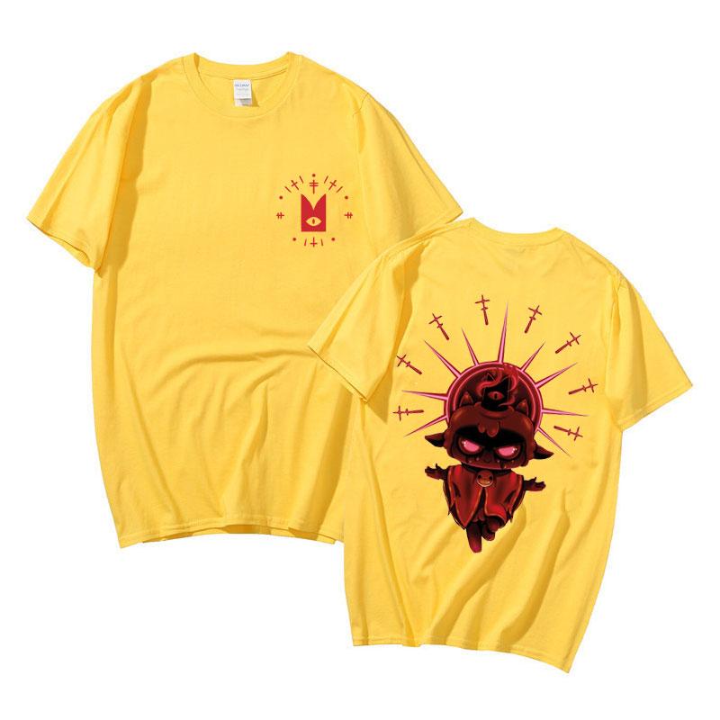 Anime Men Women 100% Cotton Oversized Tshirt Cartoon Game Cult of The Lamb Double Sided Graphic T-shirt Fashion Mens Tee Shirt
