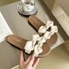 2025 New Soft-bottom Bow Slippers Women's Summer Wear Versatile Fairy with Skirt Beautiful One-word Sandals