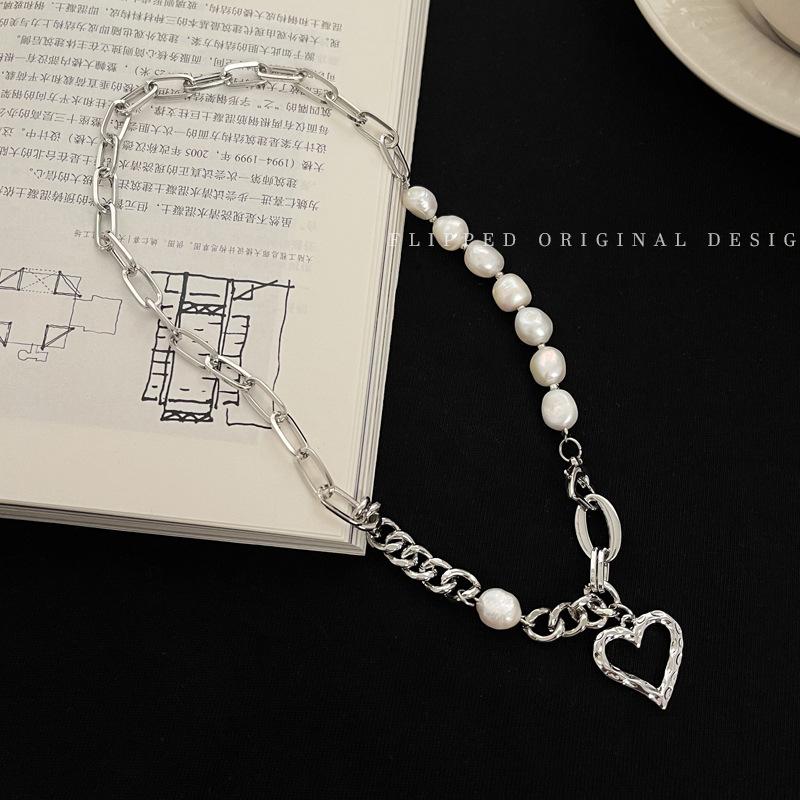 Light Luxury Natural Freshwater Pearl Heart Clavicle Chain Women 2021 New Summer Niche Elegant Daily Dating Versatile Decorative Necklace