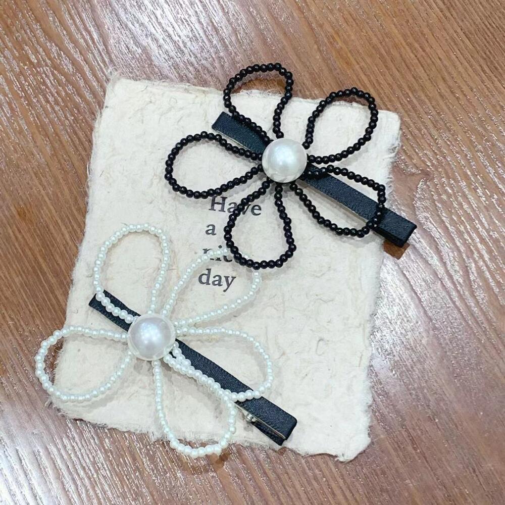 

Korean High-End Floral Pearl Bow Hair Clip - Women s Hairpin Accessories 8cm