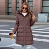 Women's medium and long cotton-padded clothes, thickened large size cotton-padded clothes, slim-fitting fashionable winter clothes, large fur collar