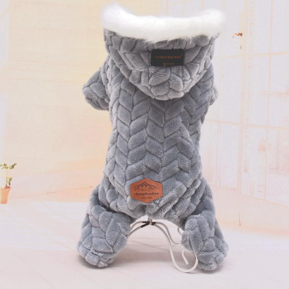 Thicken Cotton Pet Coat Jumpsuit Autumn Winter Soft Plush Dog Clothes Four-legged Down Jacket For French Bulldog Puppy Chihuahua
