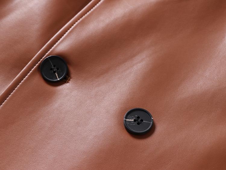 Men's Plus Size High-End PU Leather Knit Trench Coat - Korean Style, Loose, Casual, Spring/Autumn.