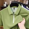 Men's Trendy Breathable Zippered Lapel T-shirt - Short-Sleeve Casual Top