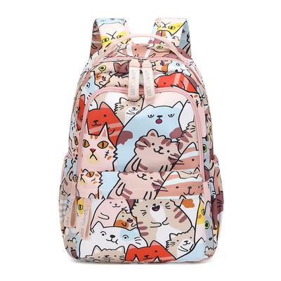Kawaii for Cat Print School Backpack Shoulder Bag Multi Pockets Bookbag Casual Rucksack Travel Bag for Girl Boy Youth