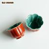 2pc/set Palace Museum Red Ceramic Teacup Zen Master Single Cup Tasting Tea Mug Beautiful Meditation Cup Bowl Kung Fu Teaset 50ml