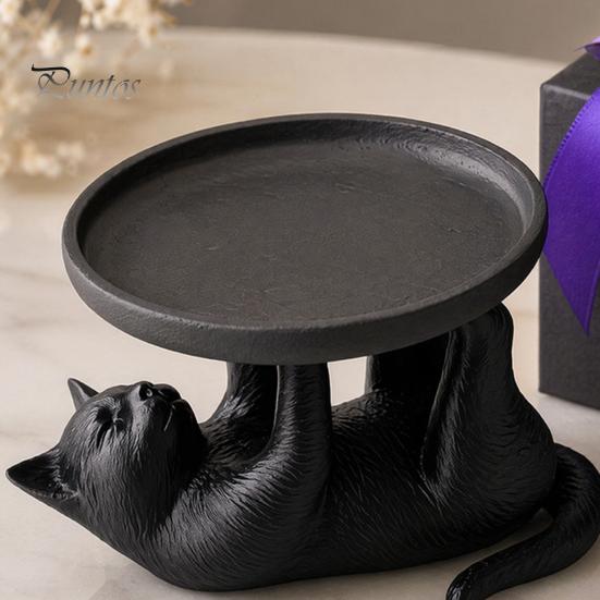 High Precision 3D Printing Tray Printed Reclining Cat Jewelry Tray, Cute Ring Holder & Earring Organizer Dish for Dresser Vanity, Decorative