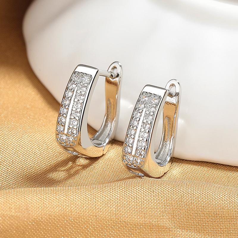 925 Sterling Silver New Zircon Earrings for Women High Quality Exquisite Student Girlfriend Fashion  Jewelry Accessories Gift