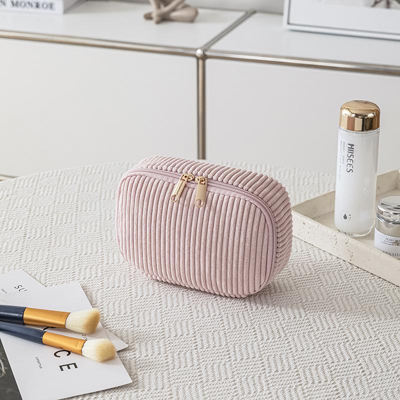Corduroy Cosmetic Bag Travel Portable Lipstick Bag Organizer Handheld Washable Cosmetic Bag
