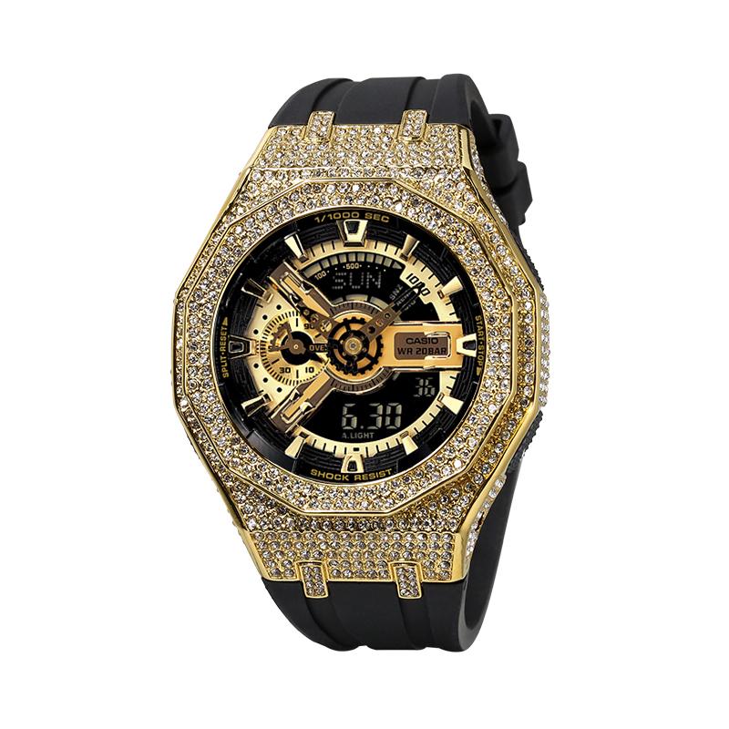 CASIO Unisex Liquid Crystal/Analog Dual Display Series Gold Watch GA-110GB-1A(Watch4--)