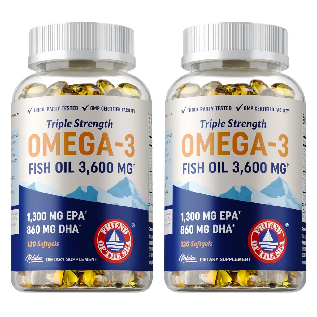Capsules d'huile de poisson concentrée des grands fonds, contenant des suppléments nutritionnels doubles EPA et DHA, adaptées aux adultes.