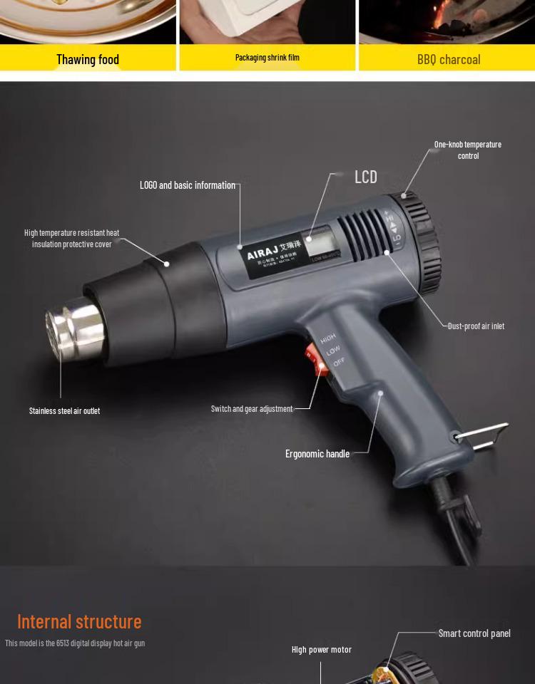 Arrizo High-Power Portable Heat Gun for Electronic Repair & Heat Shrink Applications