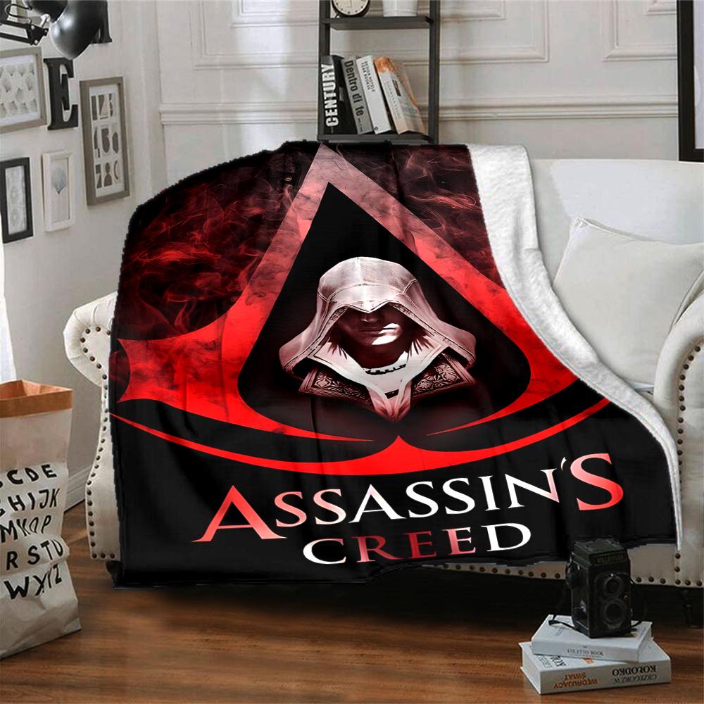 1 Stück Assassin's Creed Decke, Geschenk, für Männer und Frauen, Weiche Decke, Gut für Sofabett Couch Reisen, Leichte Flanelldecke