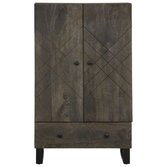VidaXL Black Buffet 60x33x100 Cm Solid Mango Wood, Side Cabinet, High Storage Cabinet, High Display Cabinet, 4017714