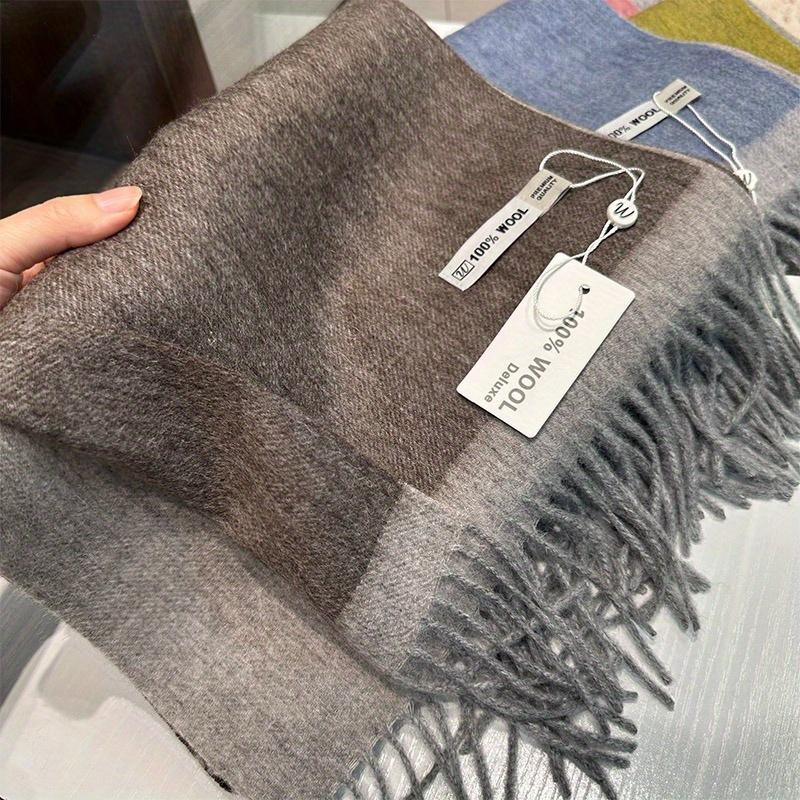 Premium Schal aus australischer Wolle, modischer Farbblock, Unisex, Winterwärme, atmungsaktiv, winddicht, lässiger Stil