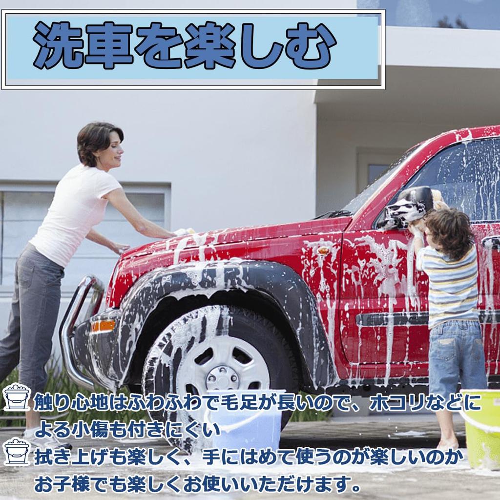Temiry Microfiber Car Wash Mitt, Set of 2, Hand Wash Gloves, Thick Car Wash