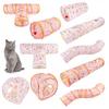 Cartoon Polyester+Steel Wire Cat Tunnel Tube Foldable Training Interactive Cat Nest Breathable Cat Maze Tunnel Rabbit