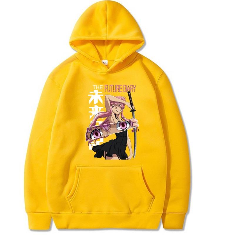Japanese Anime Characters Future Diary Yuno Men Hoodie Sweatshirt Men Womnen Fashion Design Pullover Men's Fleece Hoodies