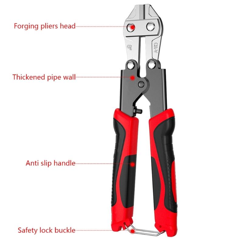 8Inch Mini Bolt Cutter Wire Rope Cutter with Antislip Handle Screw Cutter Chain Lock Cutter Pliers for Precise Cutting