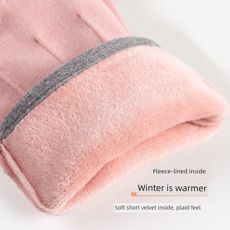 Autumn and Winter Warm Gloves, Windproof, Waterproof, Touch Screen Compatible, Unisex, Fleece-Lined Gloves for Electric Bike Riding