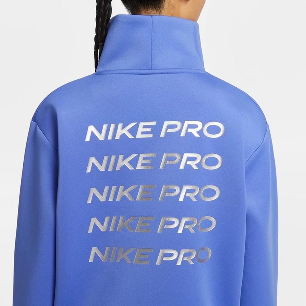 Nike Pro Sweatshirts Women's Blue Stand Collar Moderate Regular IQ3947-570