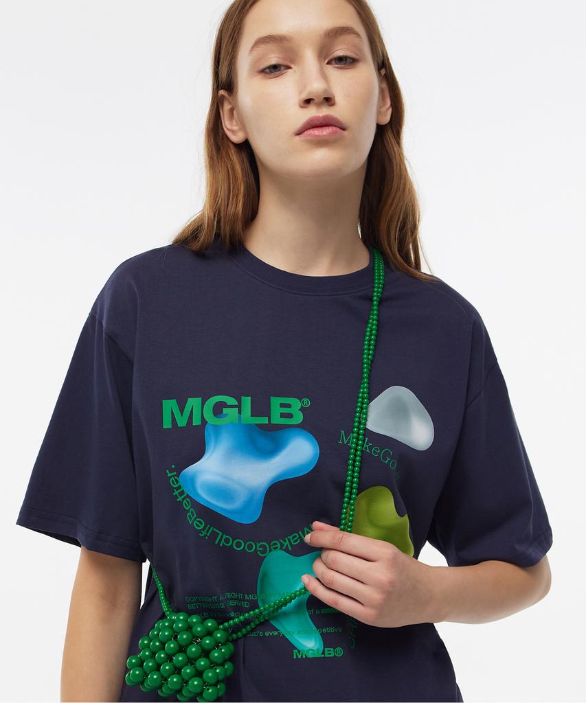 MATCHGLOBE Fluid Graphic Boxy Tee (Navy)