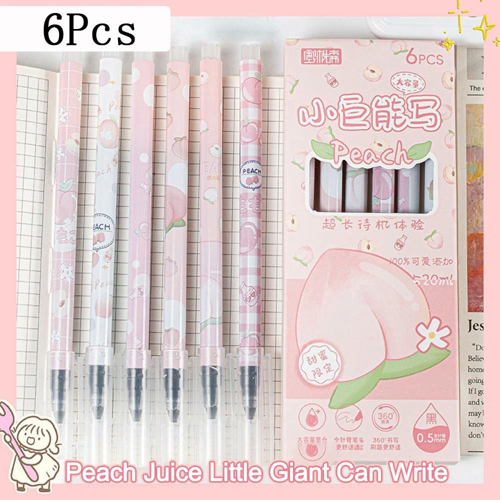 6Pcs 0.5mm Capybara Gel Pens Quick-drying Neutral Pen Cute Black Ink Pens  Writing Stationery